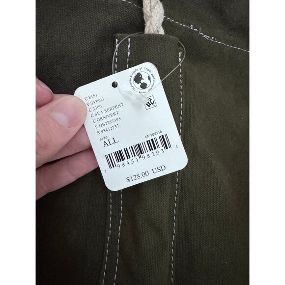 Free People Canvas Green Oversized Patchwork Tote NWT - Picture 5 of 5